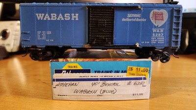 Wabash Railroad 40' Single Door Boxcar 6287 sprung trucks & Kadee Athearn HO