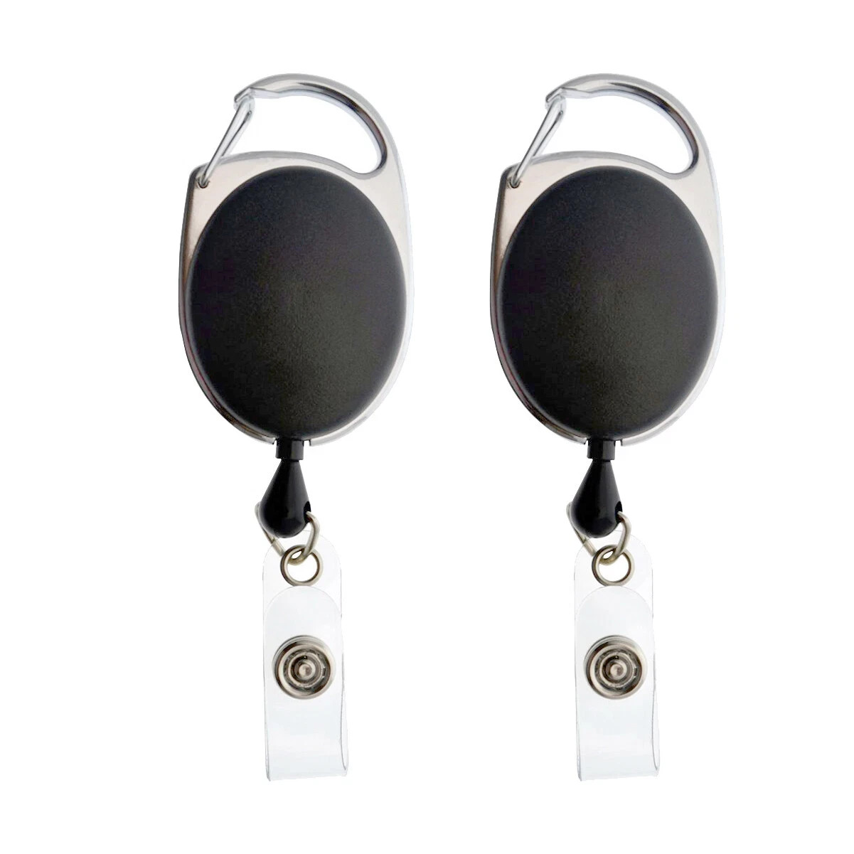 2 Pack - Premium Retractable Carabiner Badge Reel ID Holder by Specialist ID