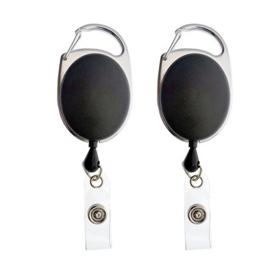 2 Pack - Premium Retractable Carabiner Badge Reel ID Holder by Specialist ID