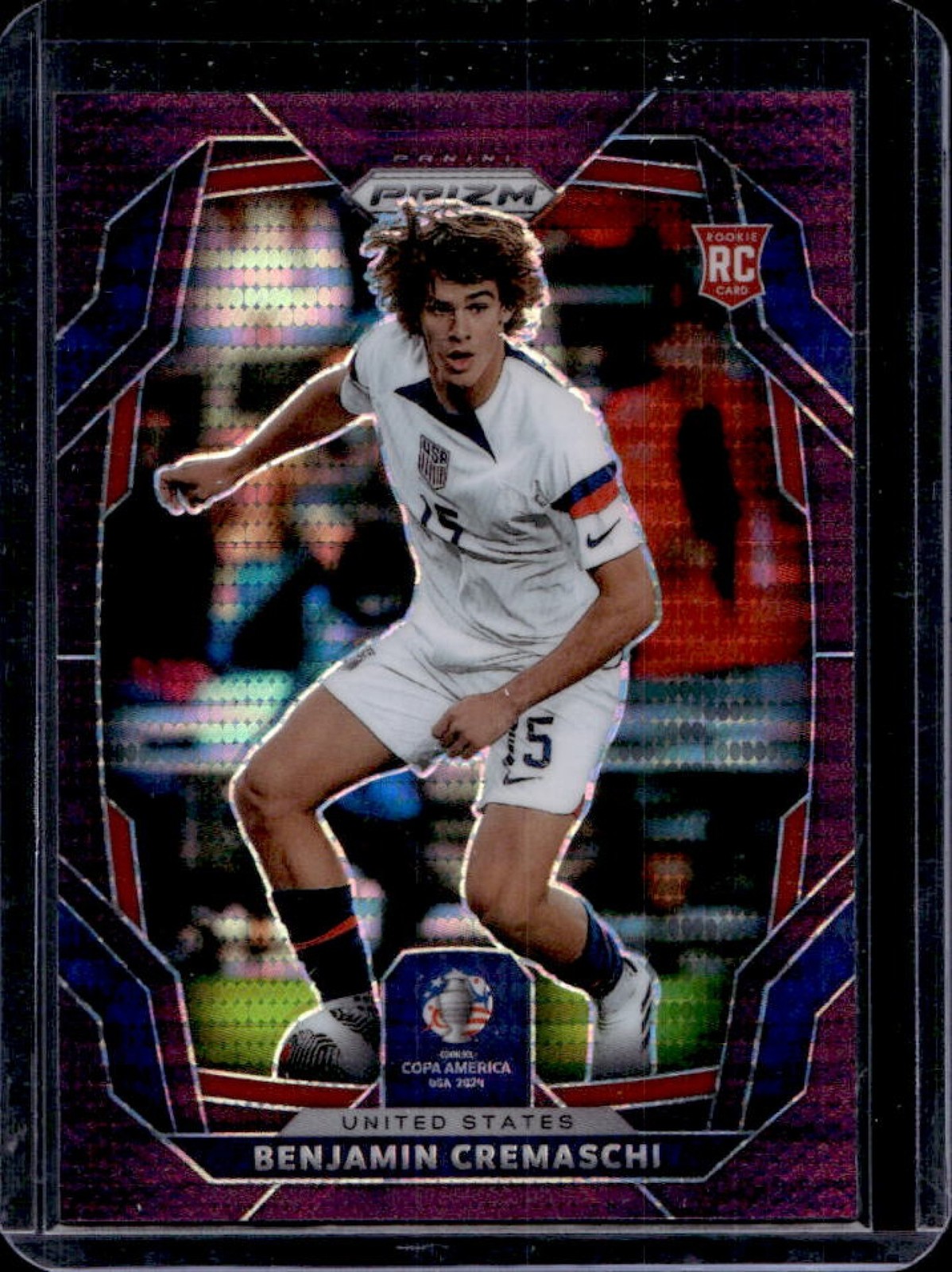2024-25 Panini Prizm Copa America Benjamin Cremaschi Purple Pulsar RC #/49 USA