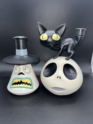 Set Of 2 Nightmare Before Christmas Candle Holders Jack & Mayor Halloween Disney