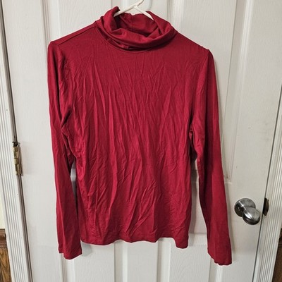 Lauren Ralph Lauren Turtleneck Red Women's L Shirt Preppy Old Money