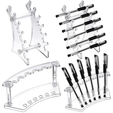 Teling 4 Pieces Pen Display Stand Acrylic pen Holder Clear Pen Stand Rack Org...