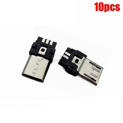 10 Pcs Port Smt Micro Usb 5Pin Male Jack Connectors Type B Pcb Board Socket N bi