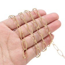 2meters Gold Polished Stainless Steel 7mm Width Chains DIY Jewelry Making