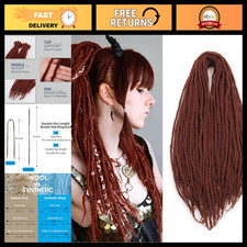 20" Dark Brown Wool Dreadlock Extensions, 20 Strands, Soft  Lightweight Hair