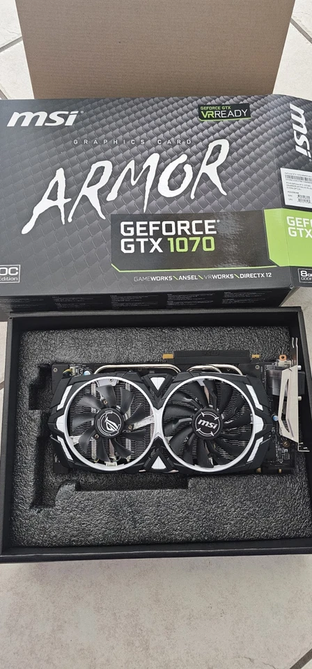 MSI GeForce GTX 1070 ARMOR 8G OC Graphics Card 8GB GDDR5.  Tested working.  - Image 3 of 4