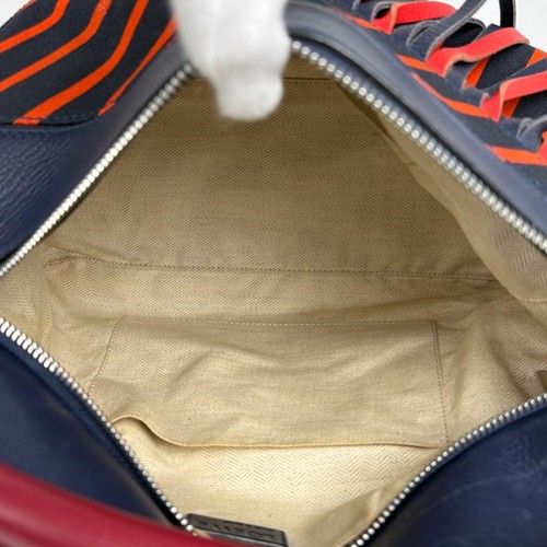 LOEWE Puzzle Bag Handbag Leather Navy Red Used - Foto 8 di 8
