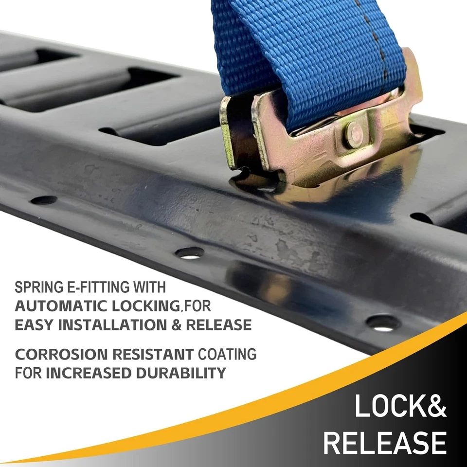 E-Track Ratchet Straps 8 pack Tie Down Strap 2 inch by 15 feet - 4400 pounds - Image 2 of 4