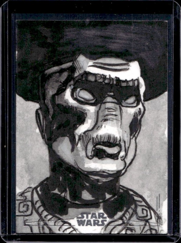 2025 Topps Chrome Star Wars Cad Bane Sketch Silver Foil Dan Gorman Auto #1/1