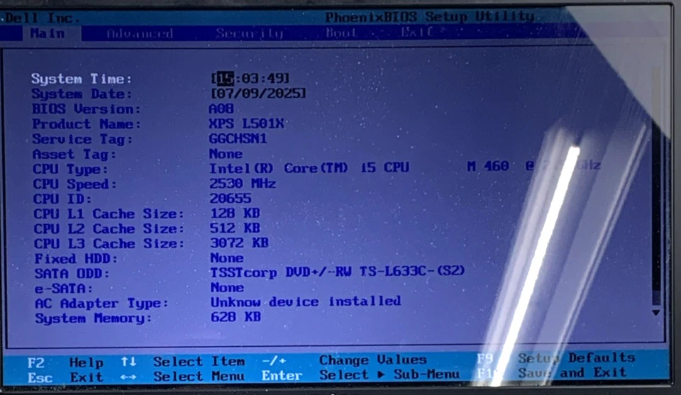 Dell XPS L501X Core i5-M460 2,53 GHz 5 GB RAM 15,6" sin batería sin disco duro sin sistema operativo Foto 3 de 4