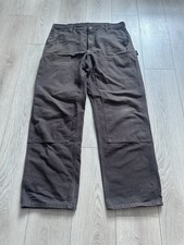 Carhartt double knee carpenter canvas pants brown workwear size 36x32 men’s