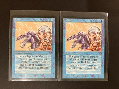 2 x BACKFIRE Legends MTG Magic the Gathering Vintage Blue 1994