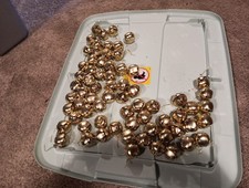 LOT OF 1 1/4" JUMBO SHINY GOLD JINGLE BELLS FOR CHRISTMAS  CRAFTS