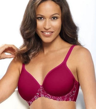 Bali 3443 Cranberry Pink Embroidered One Smooth U Ultra Light Underwire Bra 36DD