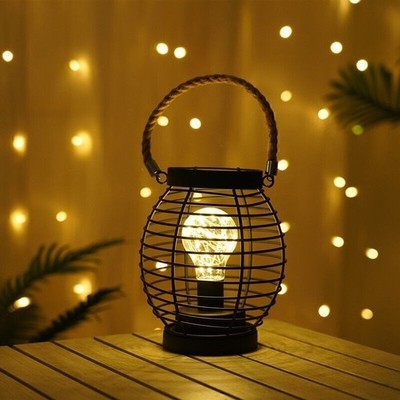 LED Retro Night Light Classic Iron Art Desk Lamp Fashion Bedroom Decoration