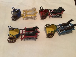 Marx Chariot Lot w/ Horses Vtg 1959 1962 lot of 4