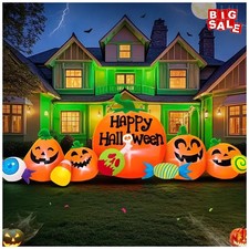 Halloween Inflatable Outdoor Decorations Pumpkin Combo Led Blow Up 8ft