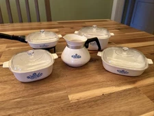Vtg Corning Ware Blue Cornflower Kids Kitchen Playset Dishes - Casserole, Etc