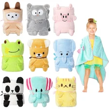 9 Pack Kids Travel Blanket for Airplanes Daycare Nap Blankets in Bulk Small C...