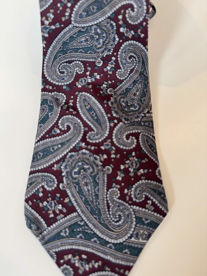 Corbata para hombre Carter & Holmes borgoña y azul cachemir Foto 2 de 3