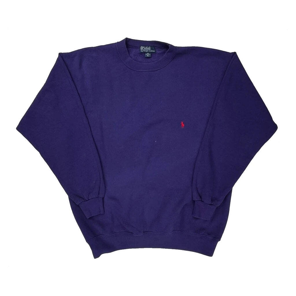 Polo By Ralph Lauren Sweatshirt - XL Purple Cotton