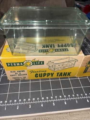 VTG Perma Life Floating Guppy Tank with Box | Vintage Aquarium Clear Plastic