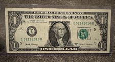 Birthday Note* February 18, 2010 Fancy Serial Number $1 Bill E02182010D