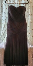 WHITE by Vera Wang Black Tulle Strapless Sweetheart Ballgown Dress Size 10