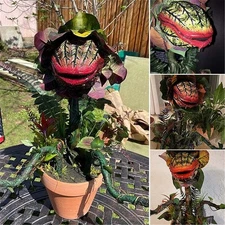 Garden Decor Piranha Realistic Horror Carnivorous Plant Statue Resin Flower Pot