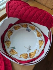Anna Weatherley Hand Painted 10.75" Dinner Plate Set of 5- "Autumn Impressions"