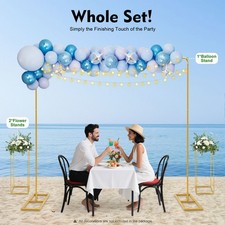 Modern Gold Metal Wedding Backdrop Stand Balloon Stand with Flower Stands