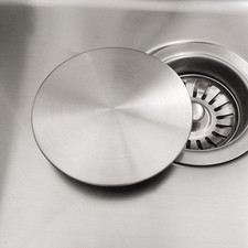 GZILA Kitchen Sink Stopper, Flat Decor Cover 304 Stainless Steel Sink Drain Stop