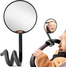 Stroller Mirror for Baby - 100 Shatterproof Clamp on Mirror, Universal with Tig