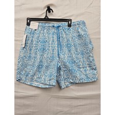 Goodfellow Co Mens 7 Inch Swim Trunks Blue Geo Print Mesh Liner Size L New
