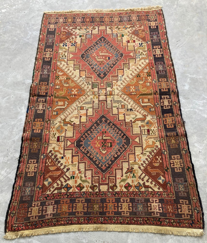 Vintage Traditional Handcraft Turkish Kilim Rug for Home Décor 190x117 cm
