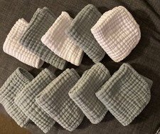 Muslin Burp Cloths 20" X 10", Pack of 10 - Ultra Absorbent 100 