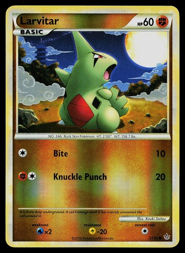 Pokemon Card - Larvitar Unleashed 51/95 Reverse Holo