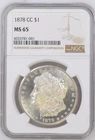 1878 CC Morgan Silver Dollar NGC MS-65