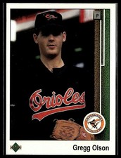 Gregg Olson *ROOKIE CARD* (RC) 1989 Upper Deck #723. rookie card picture