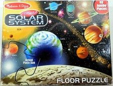 Solar System Floor Puzzle 48pc Melissa Doug 24x36" Jumbo Planets Extra Large