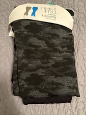 Time and Tru Women's Fleece Lined Leggings 2-Pack Black Black Camo XL High Rise