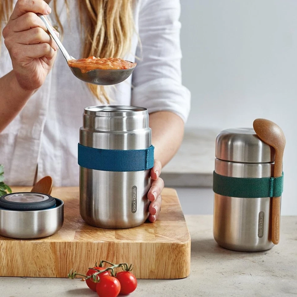 Frasco de comida al vacío | Contenedor de almuerzo de acero inoxidable aislado a prueba de fugas con... Foto 3 de 4