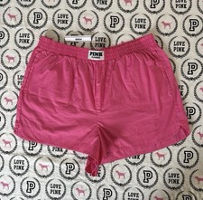PINK Victoria's Secret Classics Pink Logo Elastic Waist Shorts XL NWTS