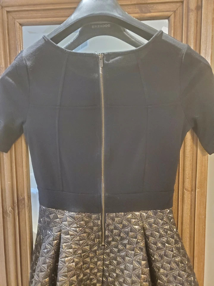 Vestido de Fiesta Formal - Niña Talla 12. por Ella Moss - Negro y Dorado Foto 4 de 4