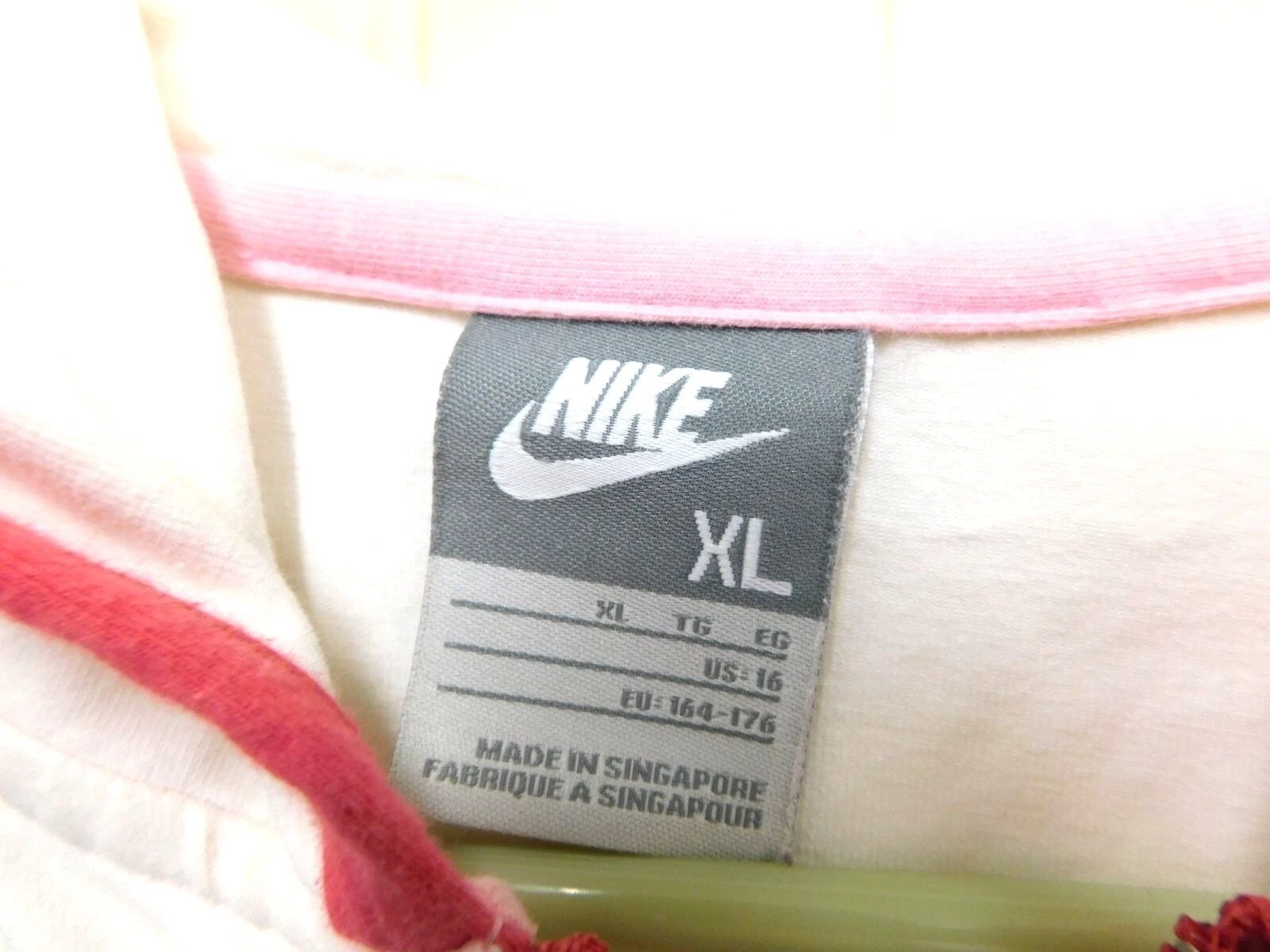 Nike Youth XL 16 Y2K Off White Rosa Swoosh Felpa con Cappuccio Track Jacket