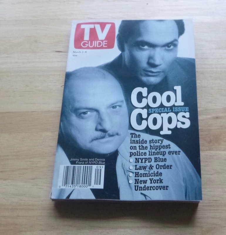 TV GUIDE- March2-8 1996  NYPD Blue Cool Cops/ Smits/Franz Charlotte, NC Edition