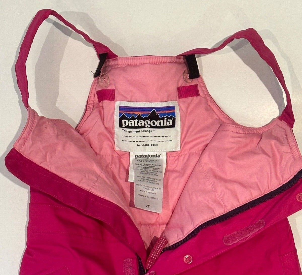 Patagonia girls baby snow ski pants pink size 2T H2NO bib | eBay