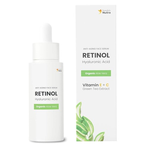 Swedish Nutra Anti-Aging Gesichtsserum mit Retinol und Hyaluronsäure 30ml - Bild 2 von 6