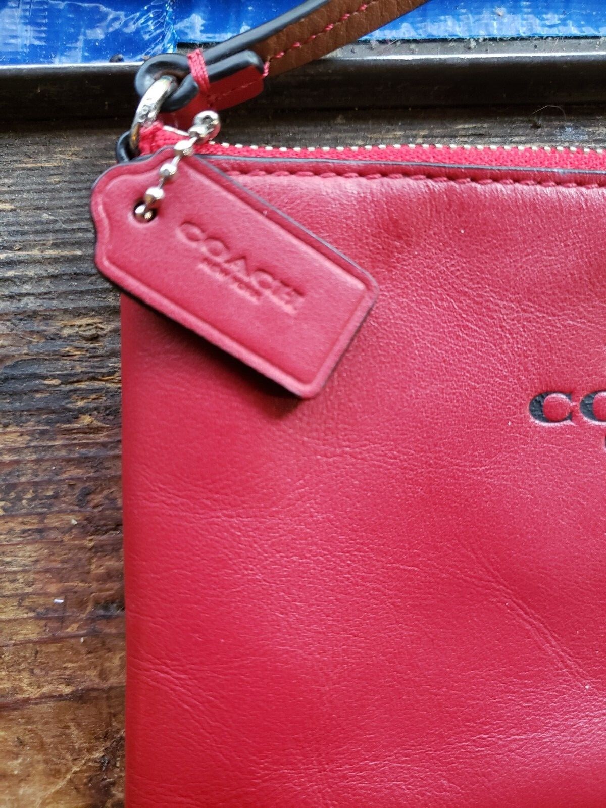 Coach Dark Red Snoopy Peanuts Clutch Purse; Red inter… Gem